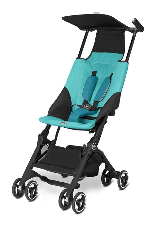 Pockit Ultra Compact Lightweight Travel Stroller in Capri Blue, The World's Smallest Folding Stroller 11.8x7x13.8 Inch (Pack of 1)